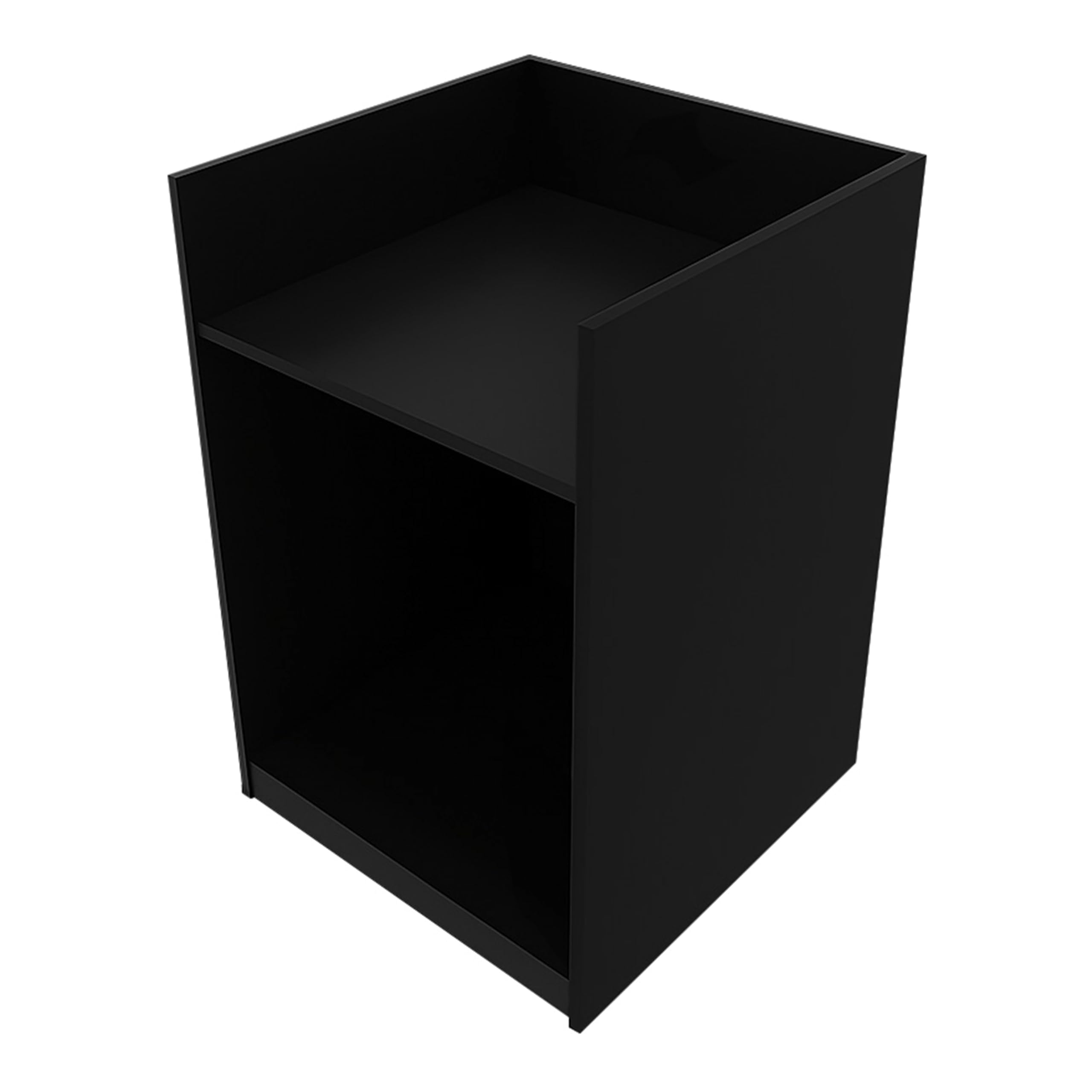 Black Shop Counter Set Europa LED Light B1500 C1500 LM60 TB60 150 cm 60 cm W Zamykane drzwi przesuwne Klucze Retail Storage Units Till Block Glass Display Gablota Szafka Narożna Odzież Biżuteria Półki