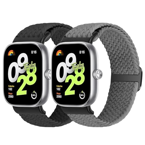 Janpso Correas trenzadas compatibles con Xiaomi Redmi Watch 4/5/Xiaomi Band 8 Pro/9 Pro, pulsera de repuesto de nailon elástico ajustable para Mi Band 9 Pro/8 Pro/Redmi Watch 4