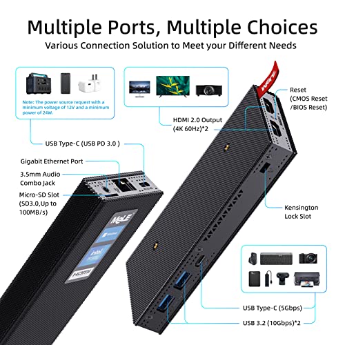 Mele Pcg02 Pro Fanless Mini Pc Stick N5105 8Gb/128Gb Windows 11 Pro Wifi6 Usb Pd3.0 Micro Computer Stick Dual Hdmi 4K Gigabit Ethernet Bt5.2 Small Pc On Business Office Industrial Iot Media Home #TOP4