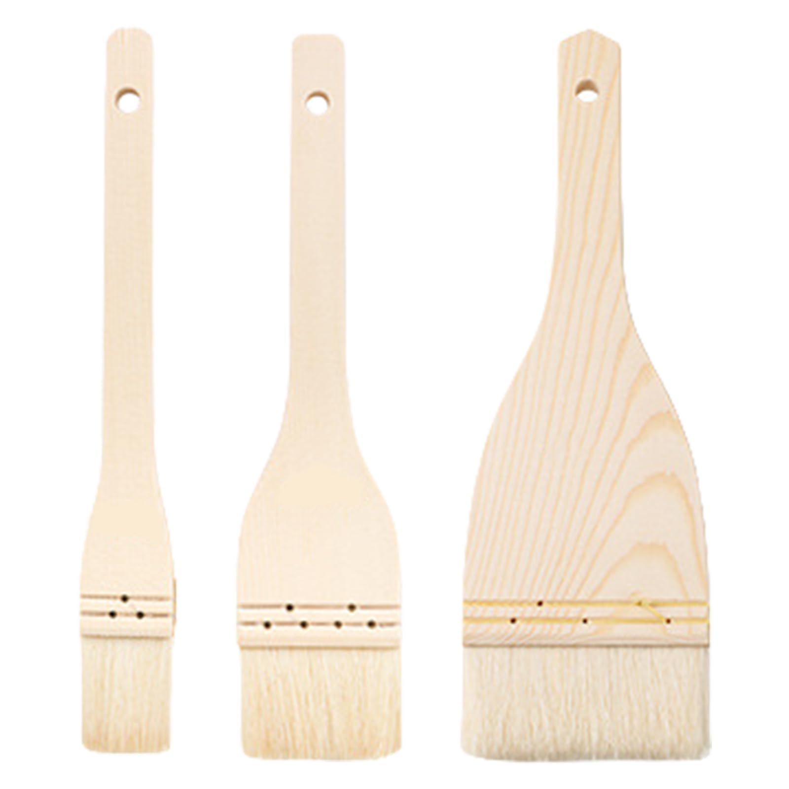 Nucelit Of 3 Multipurpose Wooden Handle Baking Brushes Baking Accessories for Cakes Grilling Pastries and Bread Making BBQ Brush Set