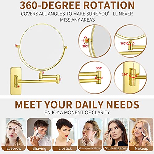 Miroir pour salle de bain extensible idéal pour soins du visage