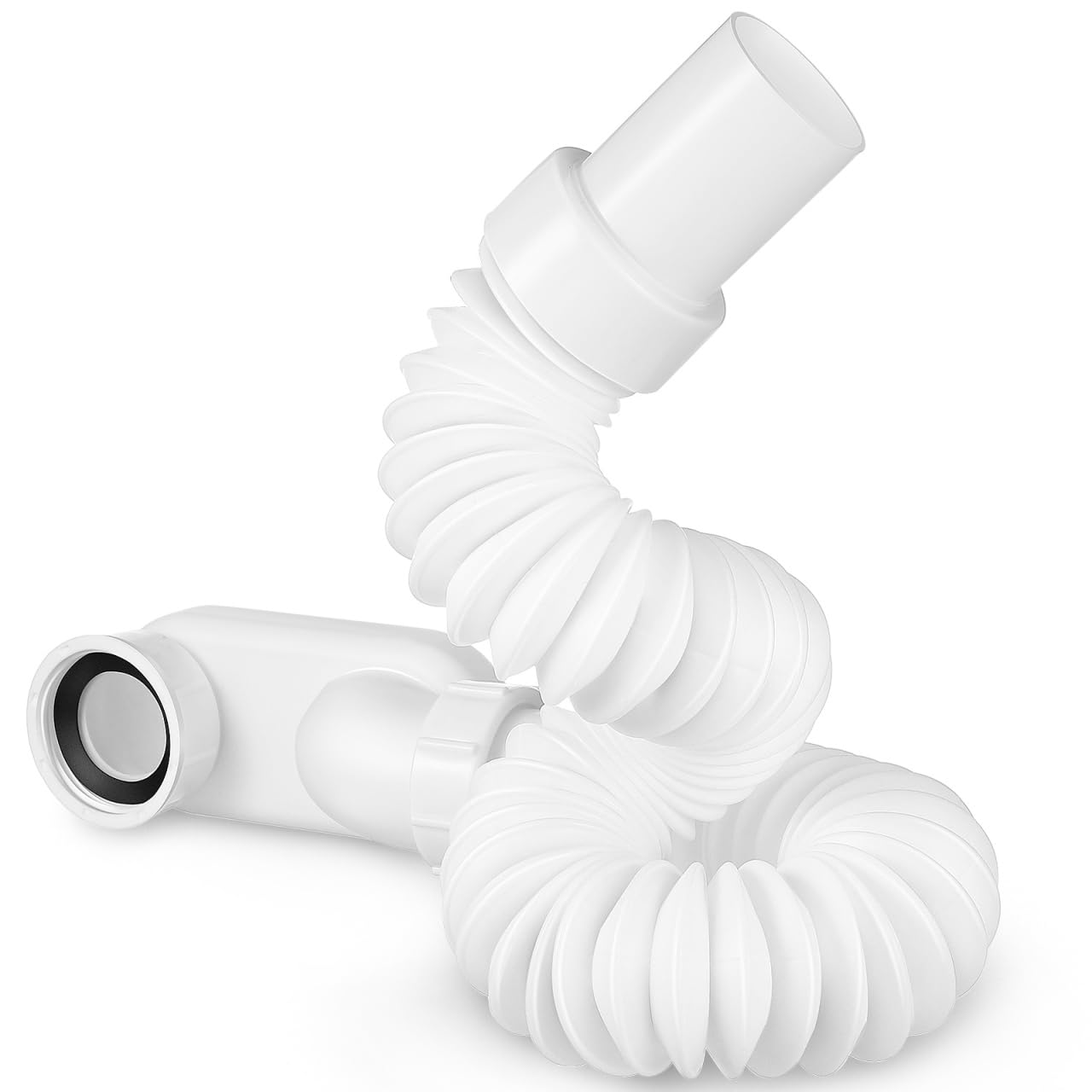 Uonlytech Kit Di Scarico Vasca Da Bagno E Flessibile E Autoportante Sifone Piatto A Basso Profilo Per Scarico Vasca Da Bagno