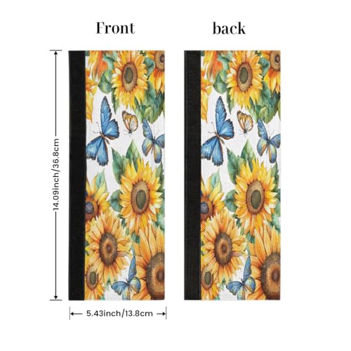 Image of Pardick Refrigerator Door Handle Covers Set of 2, Butterflies Sunflowers Fridge Handle Covers Appliance Handle Covers Protector for Microwave Oven Stove Dishwasher, Keep Your Kitchen Appliance Clean