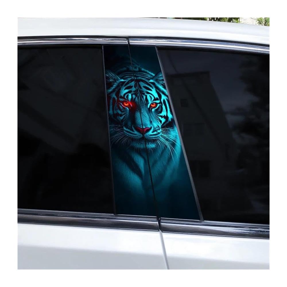 Body Parts 2pcs Fierce Animal Theme Car Center Pillar Decals Waterproof Door Pillar Stickers(L)