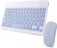 Kit Teclado E Mouse Sem Fio Bluetooth Colorido Para Tablet Pc iPad (Roxo)