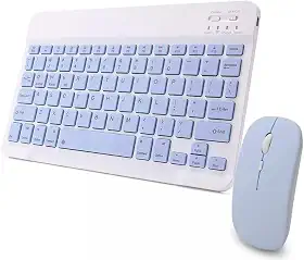 Kit Teclado E Mouse Sem Fio Bluetooth Colorido Para Tablet Pc iPad (Roxo)