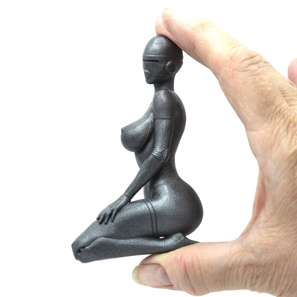Female Robot Nude FRIDGE MAGNET, Naked Robotic Lady Sensual Erotica Artwork, GIFT (Version 2 STEEL)
