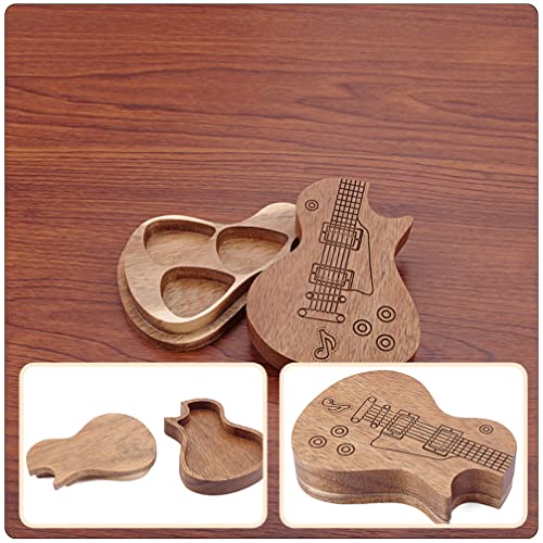 Guitar Wood Picks Opbergdoos: Gitaarvormige Ukulele Pick Container Voor Guitar Standard Picks Small Item Organizer… - Image 6