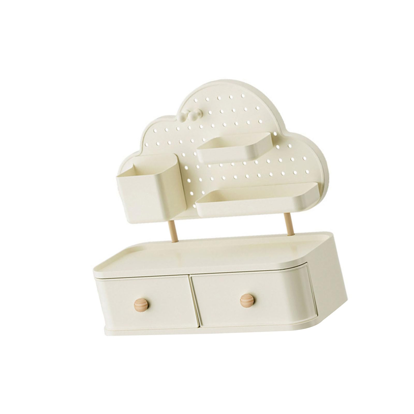 Kalttoy Cloud Themed Storage Box with Removable Compartments for Desktop Organization School Accessories Multiple Compartment Cloud Organizers
