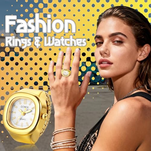 Montre à doigts pour homme et femme Oidea avec cadran carré et bague élastique en acier