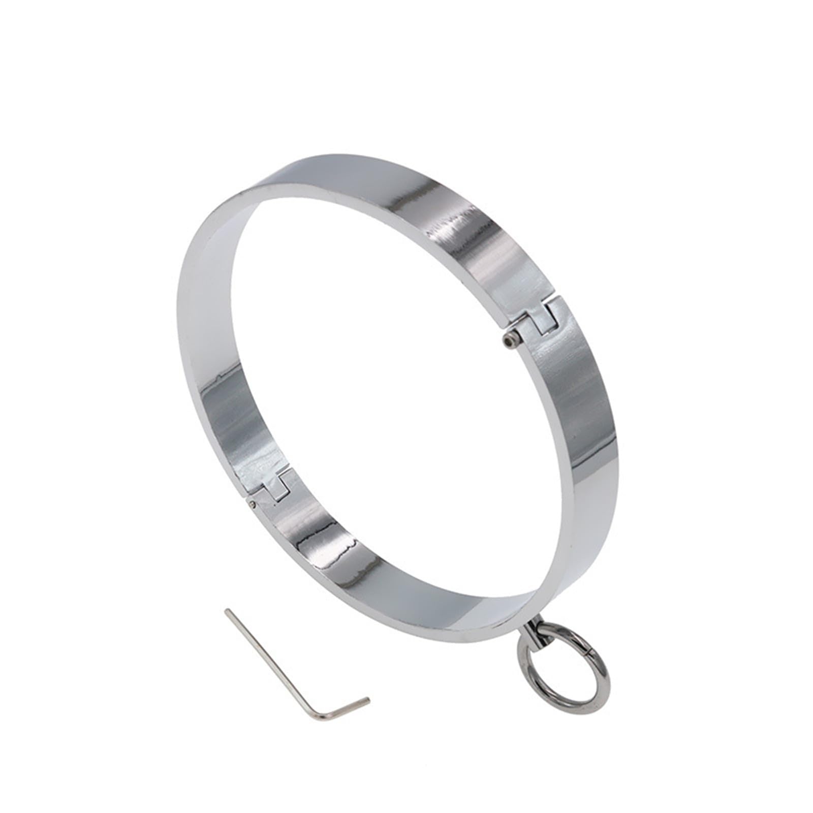 SM Collar De Esclavo De Metal con Cadena De Lazo para Cinturón Juego De Roles Collar De Anillo O Bdsm Juego Porno Cuello Collar Restricción Juguete Sexual Mujeres Hombres(Black Schwarz,140mm)