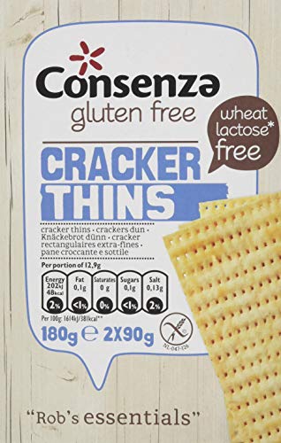 Consenza Dünne Kracker Glutenfrei, 6er Pack (6 x 180 g), CS004350, Bright, 180 g (6er Pack) Cover