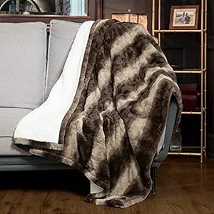 WOOMER [5 Year Warranty] Electric Heated Throw Blanket, Soft Faux Fur& Sherpa Fast Heating Blanket, 4 Heating Levels & 4…
