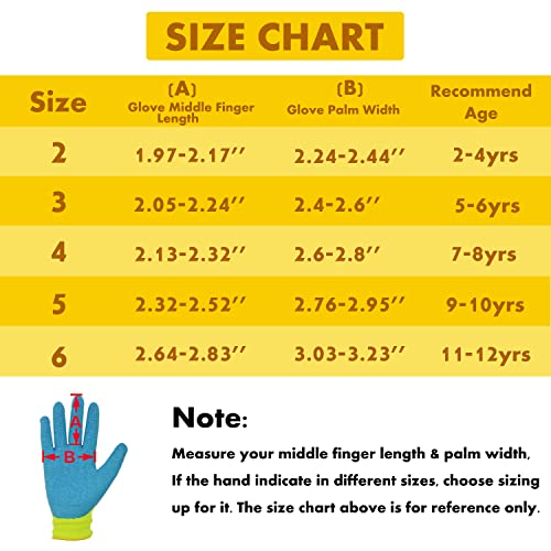 Glosav Durable Kids Gardening Gloves For Ages 2-12, Toddlers Garden Gloves, Kids Work Gloves For Fishing, Yard, 3 Pairs (Size 3 For 5, 6 Year Old) #TOP4
