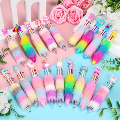Image of CZWZ 18Pcs Multicolor Pens in One 6-in-1 Cute Pens Bulk for Kids, Ballpoint Pen for Birthdays and Children's Parties, Fun Gifts Assorted Ink Kawaii Pen(Style 1)