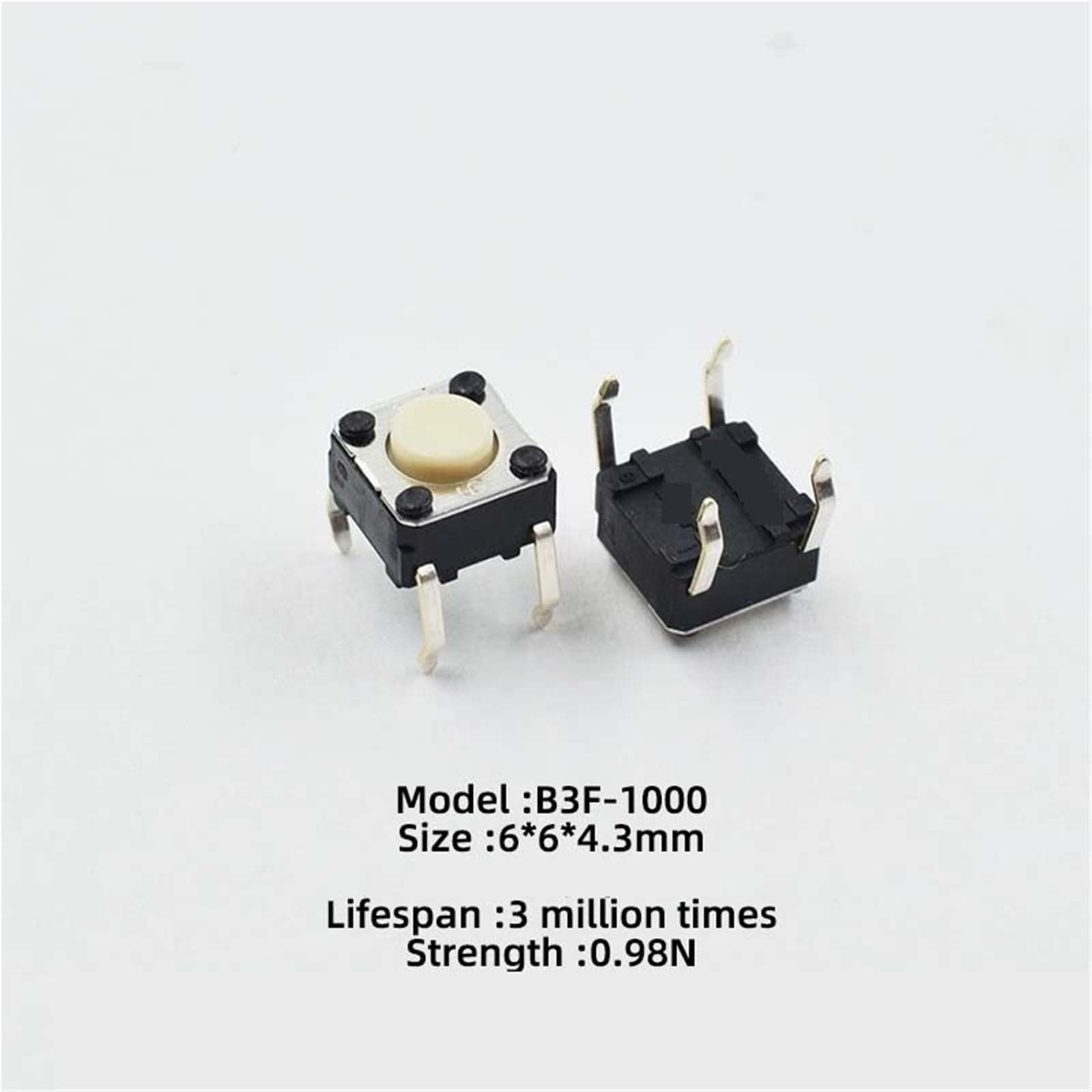 5PCS B3F- Touch microswitch 6 * 6 * 4.3mmG402 mouse down button