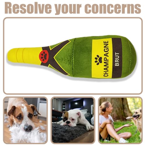 GXGM 1 Stück Hunde Plüschspielzeug Realistische Sekt, 27Cm Spielzeug Hund, Lustiges Hundespielzeug Aus Plüsch Quietschendes Hundespielzeug Für Mittelgroße Kleine Und Große Hunde(Champagne)