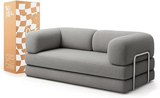 Sofá Cama Bloom – Retrátil e modular – Sofá na Caixa (Cinza Boucle) - Produto 1 mais recomendado com 5 estrelas
