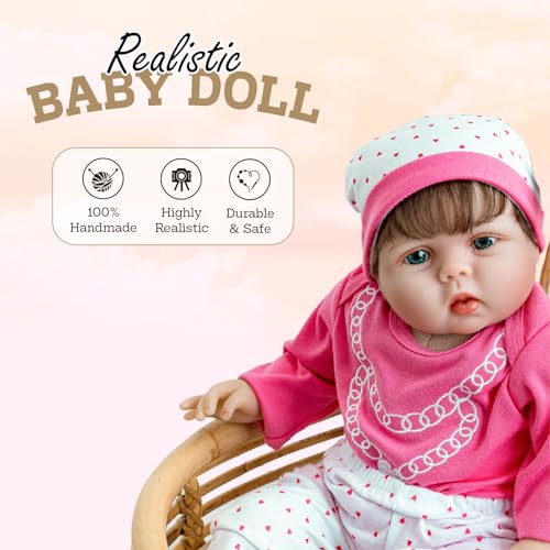 Muñeca Reborn 22 Pulgadas de Silicona con Accesorios miniatura 3