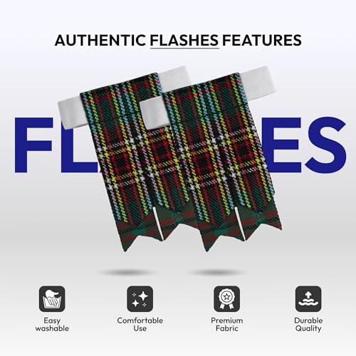 Image of Scottish Tartan Kilt Flashes with Elastic Adjusters