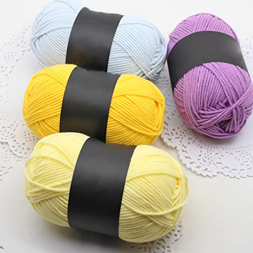 Reheyre Knitting Yarn 50G, Cotton Yarn Set For Crochet| Knitting Wool Yarn Professional Ultra Soft Needlework Diy Weaving Making Material Bag Black #TOP1