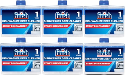 Finish Limpiador de lavavajillas | Original | Paquete de 6, 250 ml cada uno | Limpia profundamente y ayuda a prolongar la vida útil de tu lavavajillas