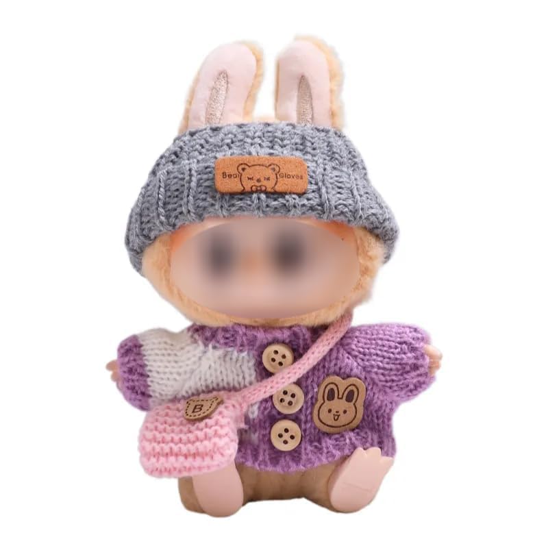 Ropa para muñecas Labubu de 17 cm, atuendo de monstruo, accesorios para sentarse, fiesta, sombrero con letras Labubu, suéter de amor, zapatos casuales ES06F | en línea Ropa para muñecas Labubu de 17 cm, atuendo de monstruo, accesorios para sentarse, fiesta, sombrero con letras Labubu, suéter de amor, zapatos casuales ES06F | en línea