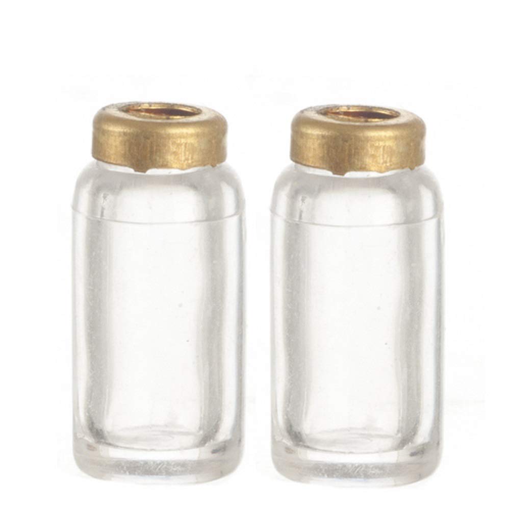 Melody Jane Dollhouse 2 Empty Mason Preserving Goulash Pot Mulled Wine Machine Preserving Cooking Pot Vessels with Lids Miniature Accessories