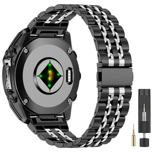 ZPJPPLX 22mm ���^���E�H�b�`�o���h Fenix 8 AMOLED 47mm E 7 6 Pro 5 Plus�p�A�X�e�����X�X�`�[���N�C�b�N�t�B�b�g�X�g���b�v quatix 6 7 8 epix Pro 47mm/Approach S62 S70