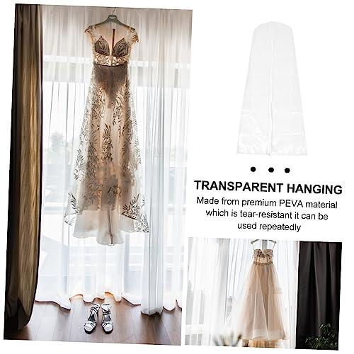Transparent Wedding Dress Cover Long Hanging Bag for Gowns Garment Storage with Smooth Zipper for Dresses and Formal Wear Protection2