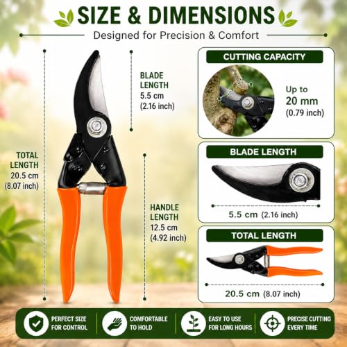 Image of Indian Gardens - Professional Major Cutter | Sharp Garden Pruner for Plant Trimming, Branch Cutting & Garden Maintenance | Heavy Duty Gardening Tool