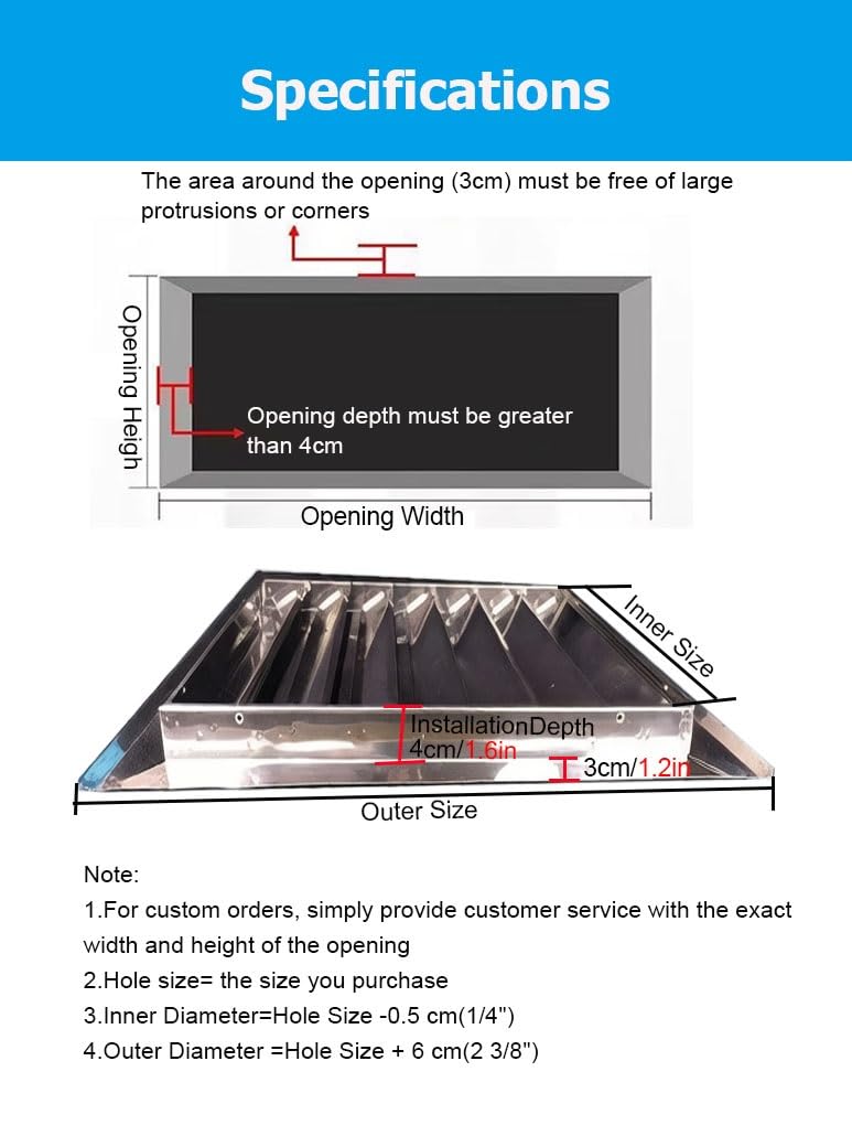 Tapa de ventilación, Tapa de ventilación de Acero Inoxidable con Rejilla - Panel de Rejilla de Montaje Empotrado con Interruptor de botón pulsador para un fácil Acceso al ático - Ideal para