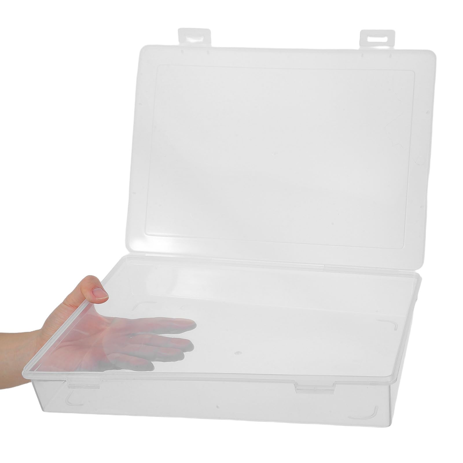 Toyvian 4 Piezas Caja Organizadora Transparente con Diseño Apilable A4 de Plástico y Tapa para Documentos y Archivos Adecuado para Reuniones y Uso en Casa