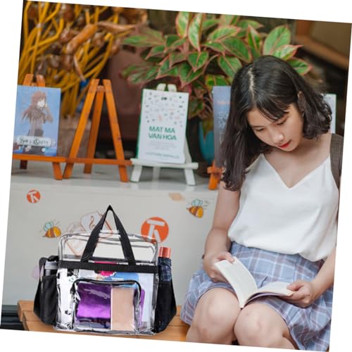 1pc Large Capacity Transparent Travel Handbag Lightweight Tote for Beach Swimsuit Daily Use Stylish Design for4