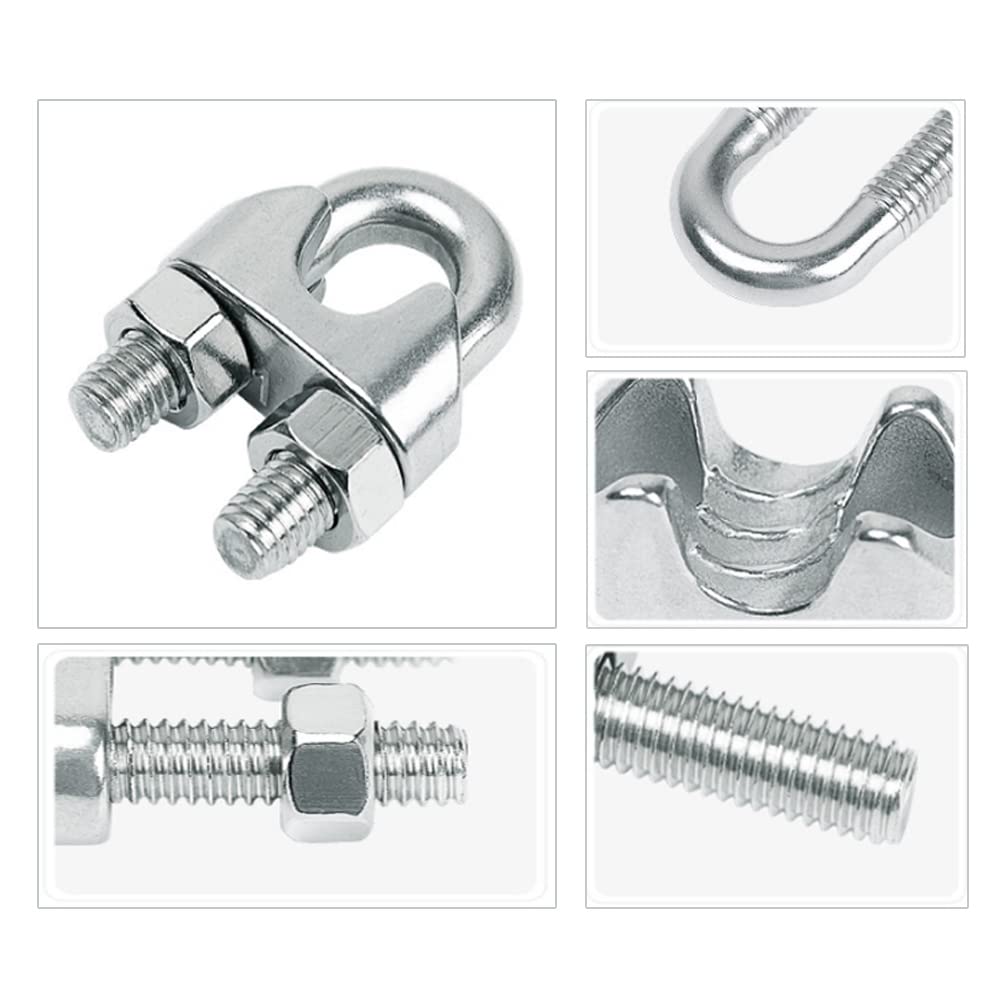 Lot De 20 Serre-câbles En Acier Inoxydable M3 - Pour Fixer Câbles Métalliques De 2.5 à 3 Mm - Idéal Corde à Linge, Rideaux, Bricolage