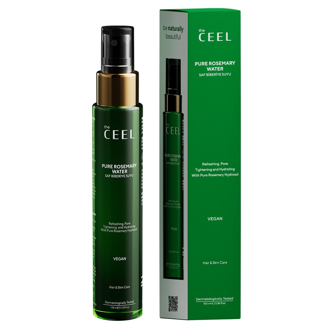 The Ceel Spray Tonique Pur au Romarin - Spray Végane Sans Rinçage pour le Cuir Chevelu - Brume Légère Hydratante Usage Quotidien - Tous Types de Cheveux - 100 ml