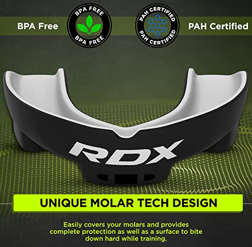 Image of RDX Mouth Guard for Boxing MMA Kickboxing Muay Thai Judo Karate - Adult Gum Shield Mouthpiece Jaw Protector with Storage Case, Martial Arts Football Lacrosse Hockey Contact Sports - Above 12 Years Age