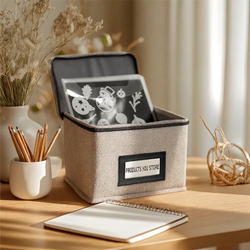 Image of KKJCXY 40 Pcs Magnetic Sheets for Dies Storage Stamp and Die Storage Pockets Die Cut Storage Organizer Box for Card Making, DIY Scrapbooking,Picture,Photos