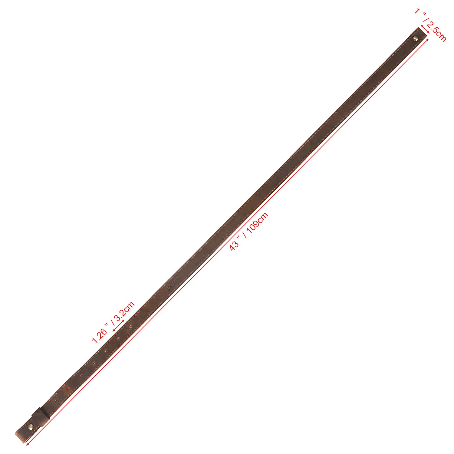 TOURBON Correa para Escopeta Estilo Europeo con Eslinga para Rifle de Cuero Genuino de 3 mm