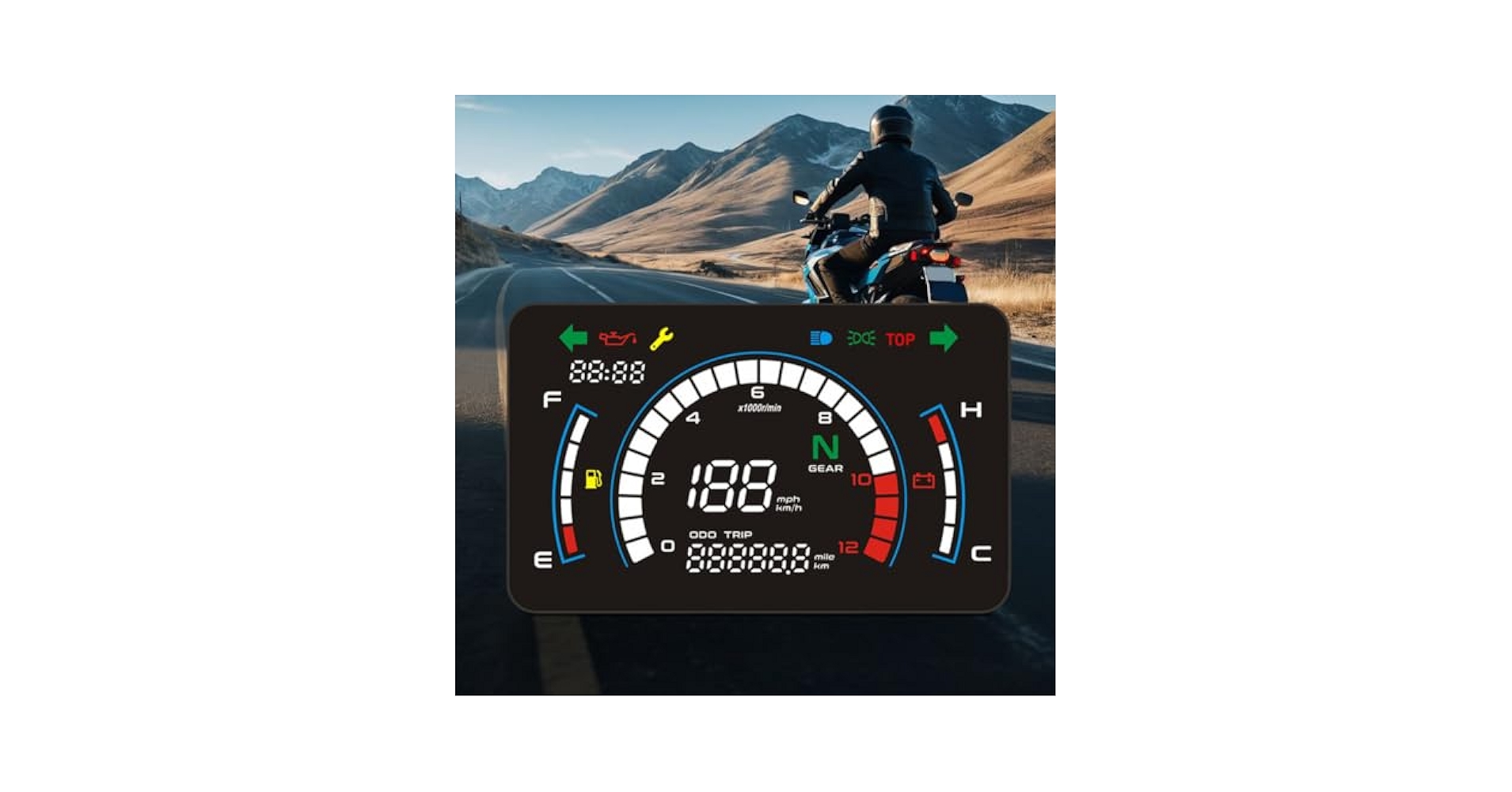 Amazon.co.jp: GETBSTOOP バイクダッシュボード大型ボード LED