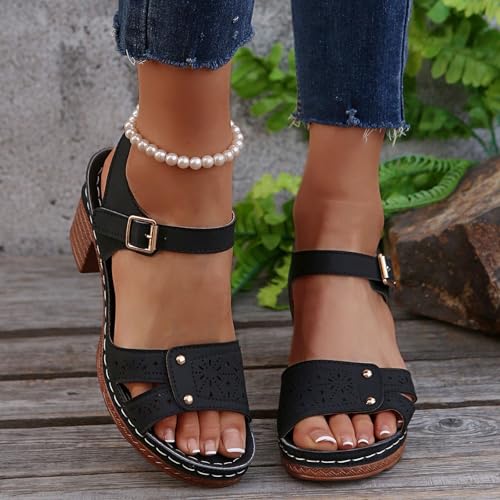Sandals for Women 2025, Comfortable Dressy Womens Wedge Sandals, Orthopedic Sandals for Women, Summer Walking Wedges Shoes, Casual Platform Sandals with Adjustable Hook Loop4