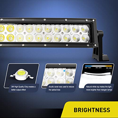 Image of LED Light Bar Nilight 52Inch 300W Curved Spot Flood Combo LED Driving Lamp Off Road Lights LED Work Light for Trucks Boat Jeep Lamp