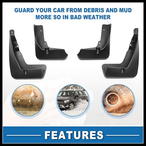 Image of Mud Flap Splash Guard with Mount Accessories Front & Rear Side Mud Guard for Acura RDX 2019-2023 (Set of 4) Durable Material