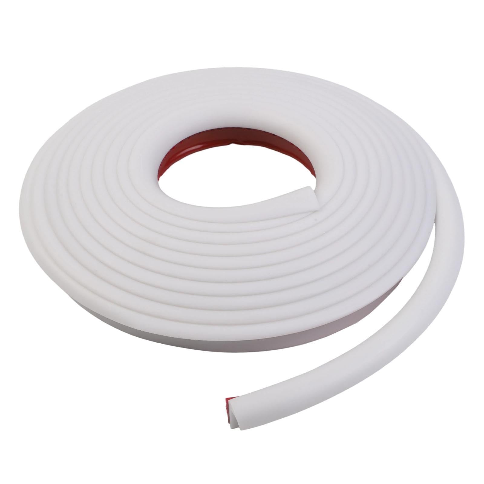 5 m RV-Regenrinne, 1,3 cm Höhe, J-Form, Tropfschiene, weißer PVC-Dach