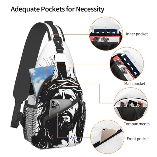 Jesus Christ Sling Backpack Chest Bag Crossbody Shoulder Bag Gym Cycling Travel Hiking Daypack For Men Women4
