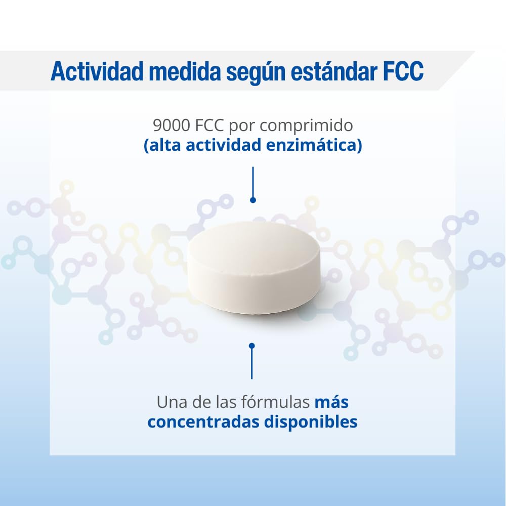 Lamberts Enzima Lactasa 9000 FCC | 60 Tabletas | Apto para Veganos | Sin Gluten | Sin OGM | Super Strength | Para Intolerancia a la Lactosa | Tomar Antes de Lácteos | Calidad Farmacéutica GMP