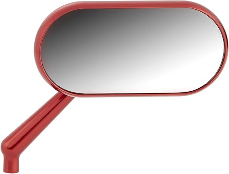 Arlen Ness 13-179 Forged Oval Short Stem Billet Mirror - Right - Red Anodized