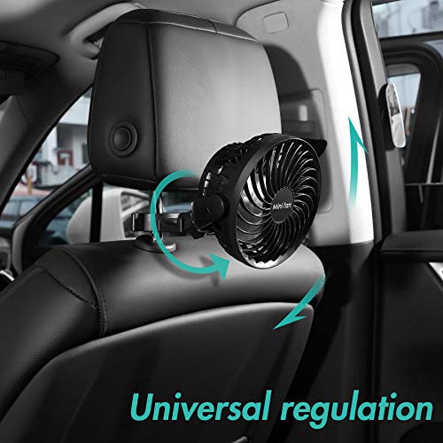 COMLIFE Baby Car Fan, 2200mAh Battery Powered Portable Car Air Circulator Fan, Powerful Quiet 4 Speed 360° Rotatable Backseat Car Fan for Sedan SUV RV, Must Have for Baby in Summer