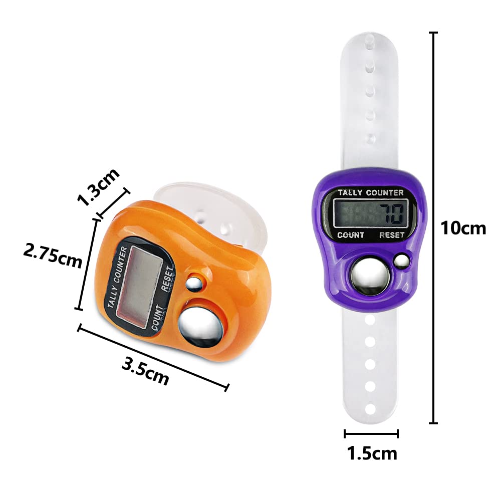 Gvolatee Pack de 5 Contadores de Dedos, Pantalla LCD 5 Dígitos para Inventario, Deportes, Golf