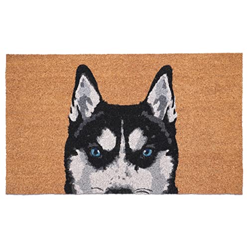 Calloway Mills Black Siberian Husky Doormat (17" x 29")